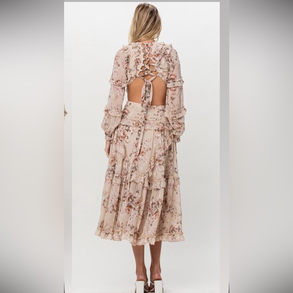 Floral Ruffle Maxi Dress - Picture 2 of 5